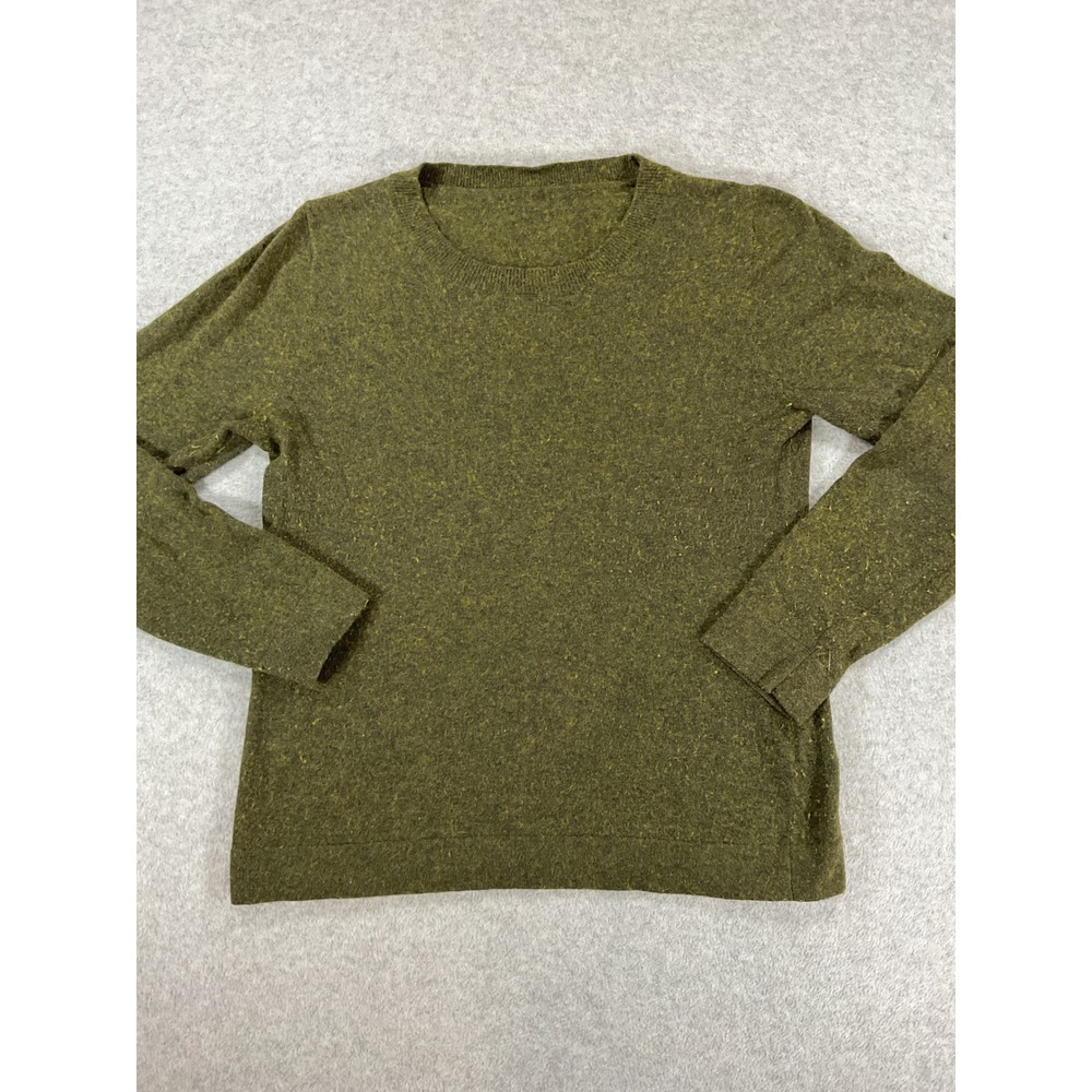 J. Crew Re-Imagined Olive Green Wool Blend Crewneck Sweater Heathered Knit 2629
